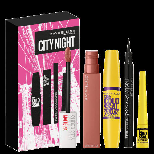 Maybelline NY Kit Noite - Batom + Delineador + Máscara de Cílios