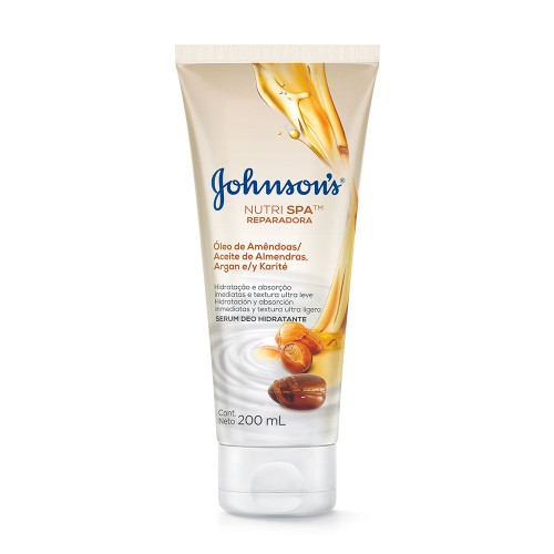 Sérum Deo Hidratante Johnson Nutri Spa Reparadora Óleo de Amêndoas, Argan e Karité