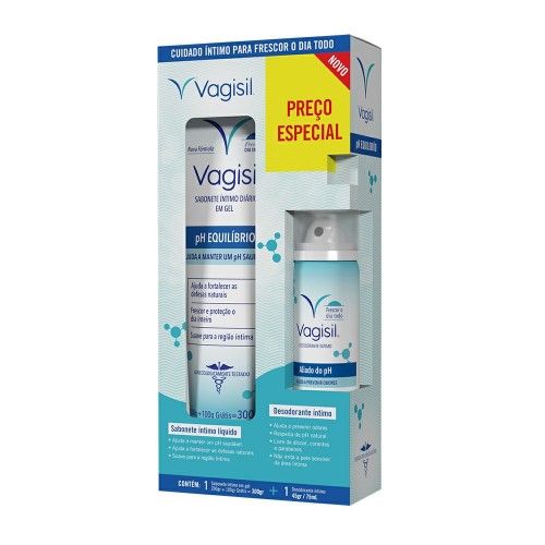 Vagisil Prevent Plus Kit Sabonete Íntimo em Gel + Desodorante