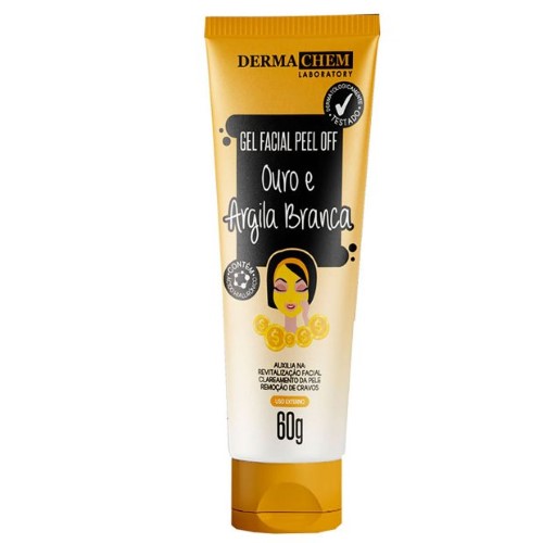 Gel Facial Peel Off Dermachem Ouro e Argila Branca com 60g