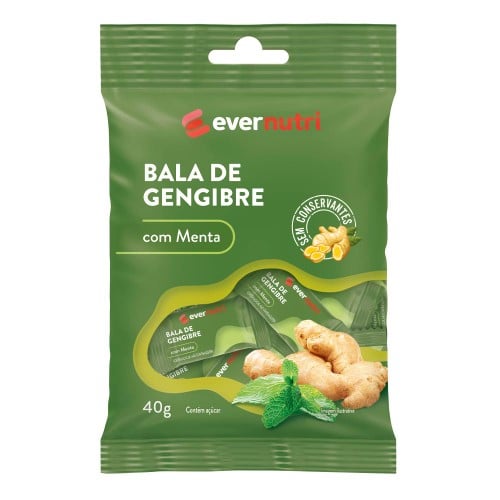 Bala de Gengibre Ever Nutri com Menta 40G