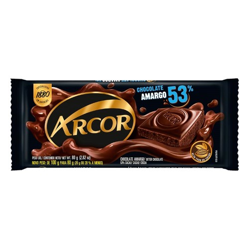 Chocolate Arcor Amargo 53% 80g