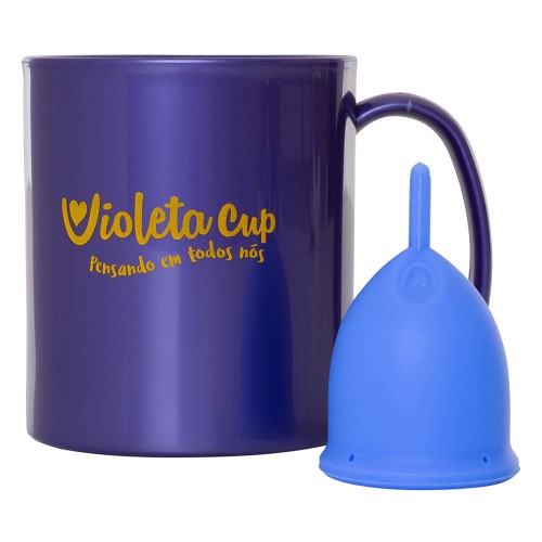 Violeta Cup Coletor Menstrual Kit – Coletor Menstrual Tipo A Azul + Caneca