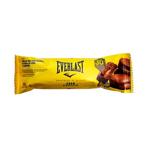 Barra de Proteína Everlast Pão de Mel com Recheio de Doce de Leite e Crispies 50g