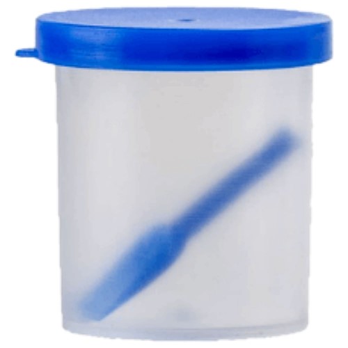 Coletor para Fezes Urina - Tampa de Pressão - Azul - 50 ml