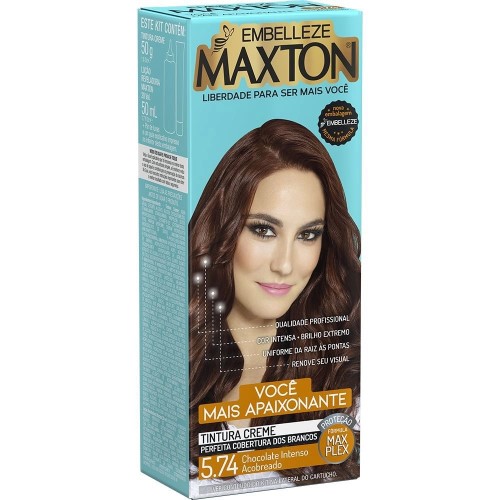 Tintura Creme Maxton 5.74 - Chocolate Intenso Acobreado