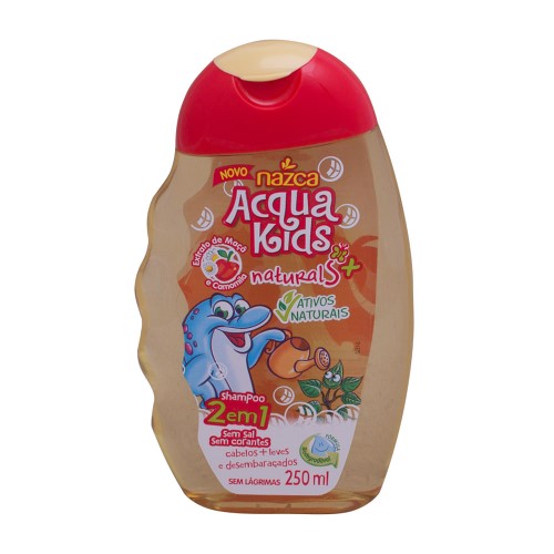 Shampoo 2 em 1 Acqua Kids Naturals Maçã e Camomila 250ml