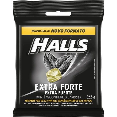 Bala Halls Extra Forte 84g com 3 Unidades