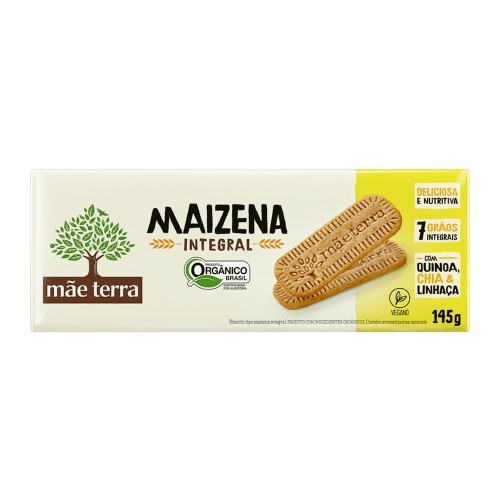 Biscoito Maizena Integral Orgânico Mãe Terra 145g