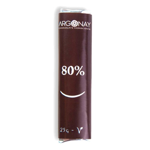 Barra de Chocolate Vegano Argonay 80% Cacau com 25g