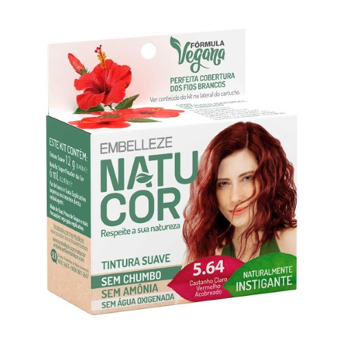 Tintura Suave Natucor 5.64 Castanho Claro Vermelho Acobreado com 1 Unidade