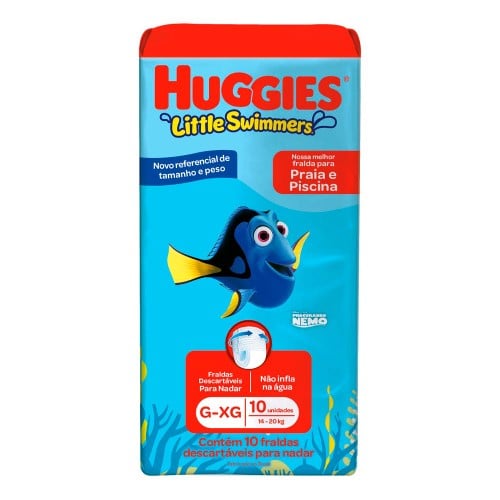 Fralda Huggies Little Swimmers Praia e Piscina Tamanho G/XG 10 Unidades