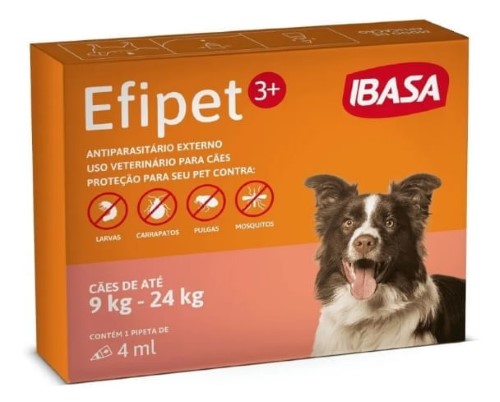 Efipet 3+ - cães de 9kg a 24kg - pipeta 4ml