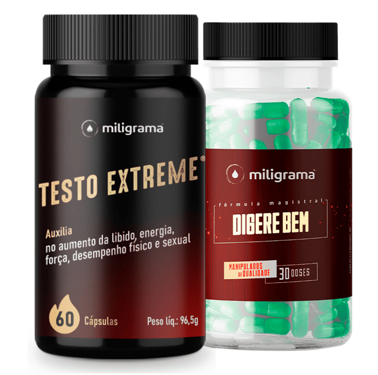 Testo Extreme 60cápsulas + Digere Bem 30 Doses Miligrama