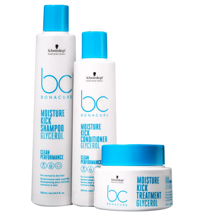 Schwarzkopf Bc Kit Moisture Kick Glicerol Shampoo 250ml + Condicionador 200ml + Máscara 200ml