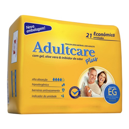 Fralda Geriatrica Adultcare Economica Xg Com 21 Unidades