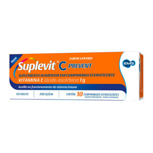 VITAMINA C - SUPLEVIT C PREVENT 1G 10 COMPRIMIDOS EFERVESCENTES - SEM AÇÚCAR