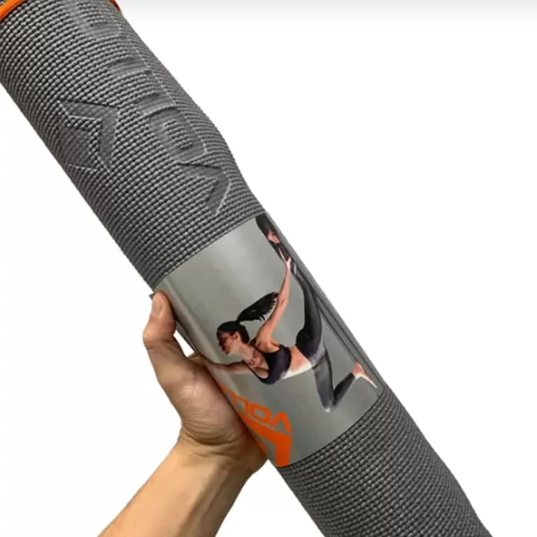 Colchonete para Yoga Cinza 4 mm com alça para transporte