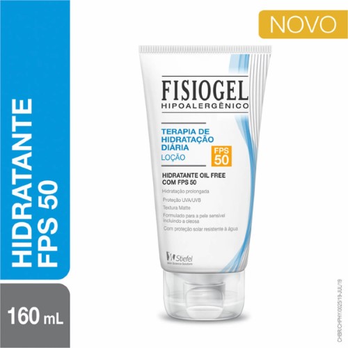 Loção Hidratante Facial Fisiogel FPS 50 Terapia de Hidratação Diária com 160ml