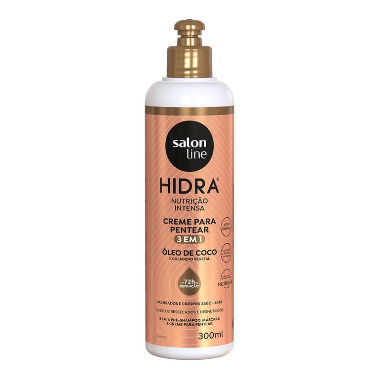 Creme Para Pentear Salon Line Hidra Óleo De Coco 3 em 1 - 300ml