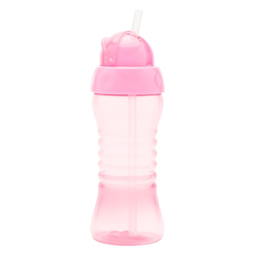 Copo Lolly Clean com Canudo Rosa de 300ml com 1 unidade