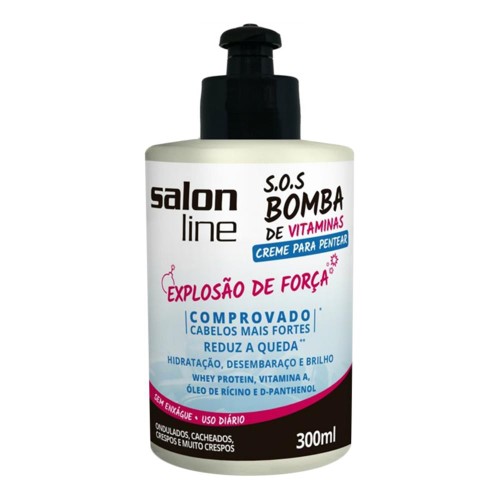 Creme para Pentear Salon Line S.O.S Bomba Original Cabelos Ondulados e Cacheados com 300ml