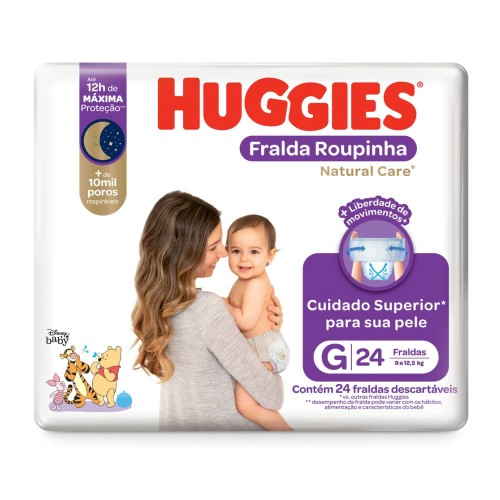 Fralda Roupinha Huggies Natural Care G 24 Unidades