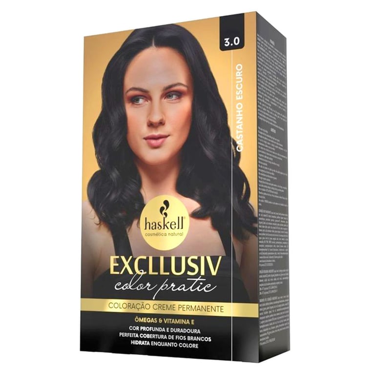 Excllusiv Color Pratic - Kit Coloração 3.0 Castanho Escuro