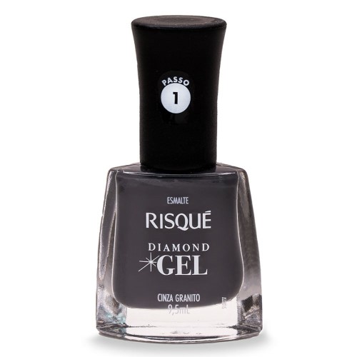 Esmalte Cremoso Risqué Diamond Gel Cinza Granito 9,5ml