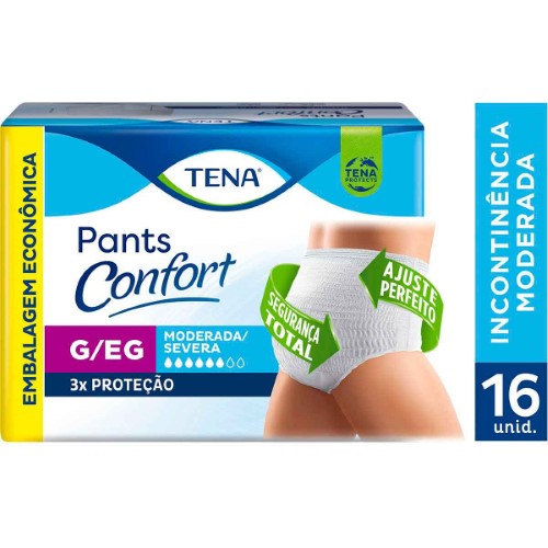 Fralda Calça Geriátrica Unissex Tena Pants Confort G/EG 16 unidades