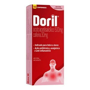 Doril Ácido Acetilsalicílico 500mg + Cafeína 30mg - 10 comprimidos