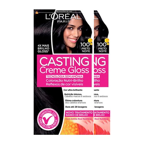 L`oréal Paris Coloração Casting Creme Gloss Kit - 100 Preto Noite 