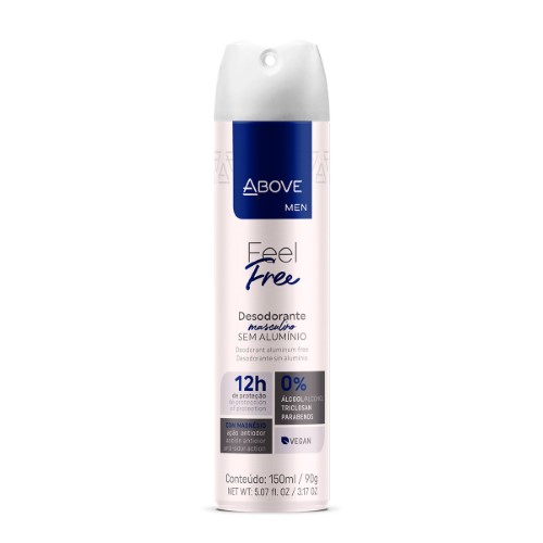 Desodorante Above Feel Free Zero Sem Alumínio Men 150ml