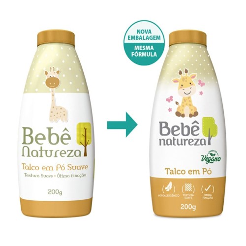 Talco Em Pó Bebê Natureza 200g