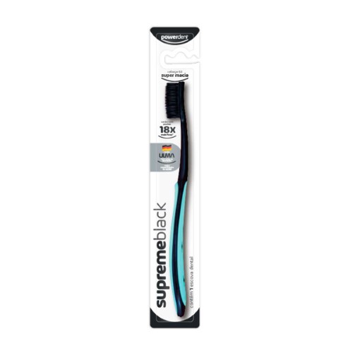 Escova de Dente Powerdent Supreme Black com 1 Unidade