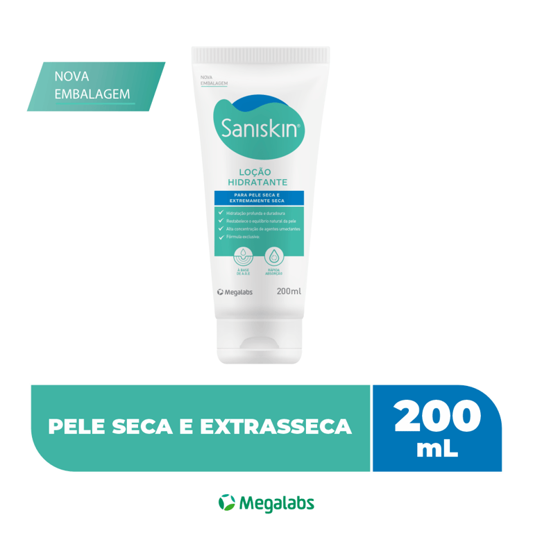 Loção Hidratante Saniskin Original Pele Seca com 200ml