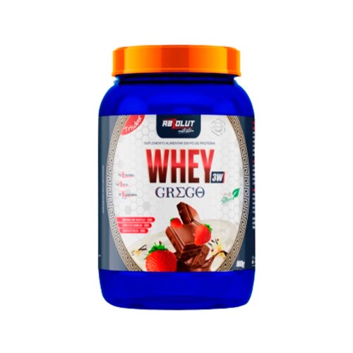 Whey 3W Grego Absolut Nutrition Morango, Chocolate e Baunilha 900g