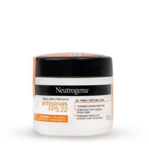 Creme Facial Neutrogena Face Care Intensive Antissinais FPS 22 100g