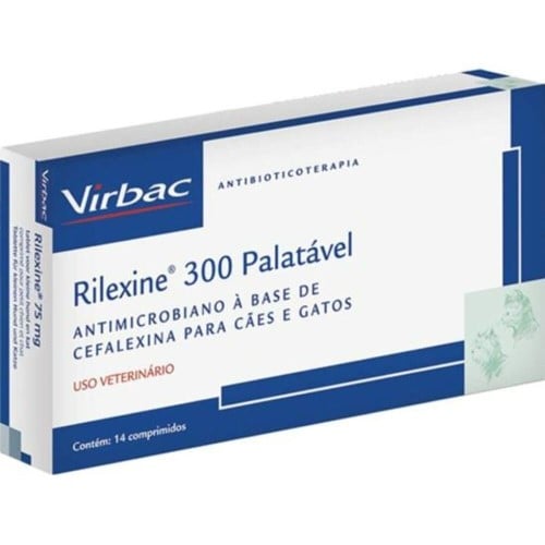 Rilexine 300mg Palatável para Cães e Gatos com 14 Comprimidos