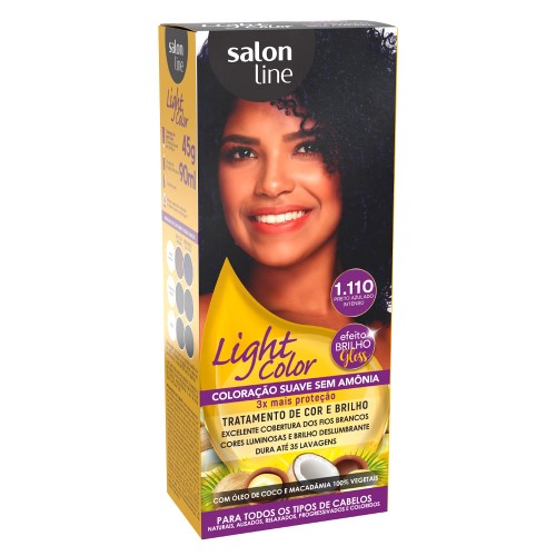 Coloração Suave Salon Line Light Color 1.110 Preto Azulado Intenso com 1 Unidade