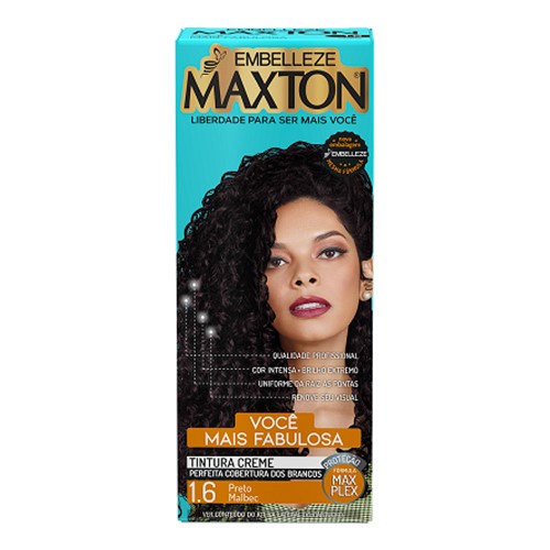 Tintura Creme Maxton 1.6 Preto Malbec com 1 Unidade