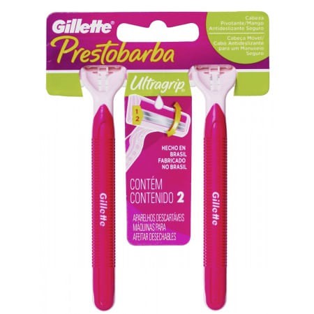 Aparelho Prestobarba Ultra Grip Feminino Com 2 Unidades