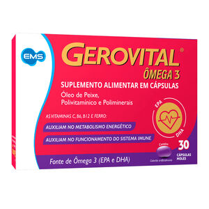 Gerovital Ômega 3 caixa com 30 cápsulas