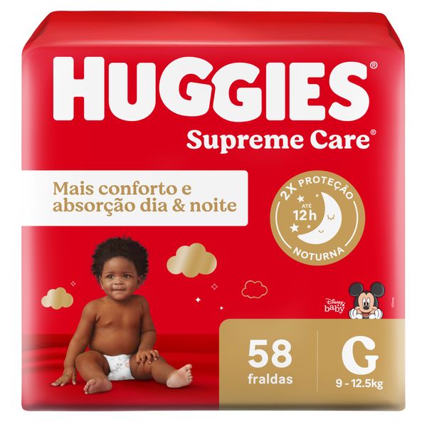 Fralda Huggies Supreme Care Hiper G Com 58 Unidades