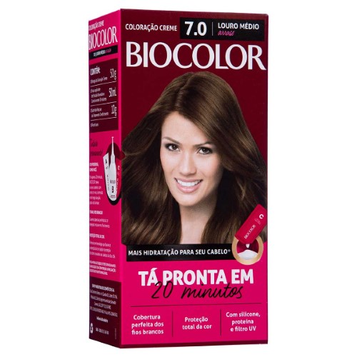 Biocolor Kit Econômico Coloração Creme 7.0 Louro Médio Arraso com 1 unidade