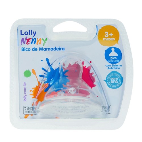 Bico De Mamadeira Lolly Nenny 3+ Meses Silicone Anticólica 1 Unidade