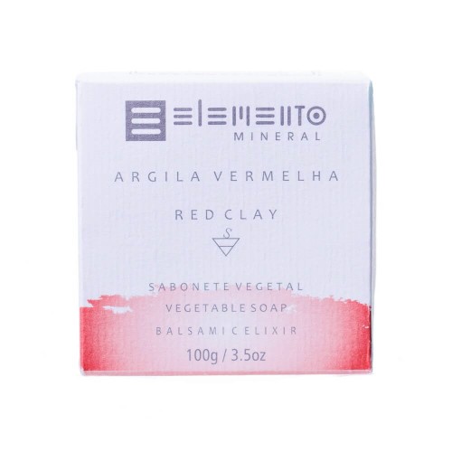 Sabonete de Argila Vermelha Natural 100g – Elemento Mineral