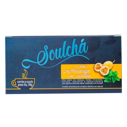 Chá Sabor Maracujá com Hortelã Soulchá 30 Sachês 36g