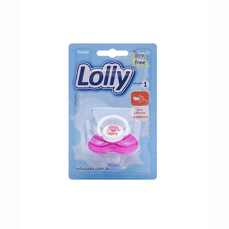 Chupeta Lolly Zoo Bona Silicone Ortodôntica Tamanho 1 de 0 a 6 Meses Rosa 1 Unidade