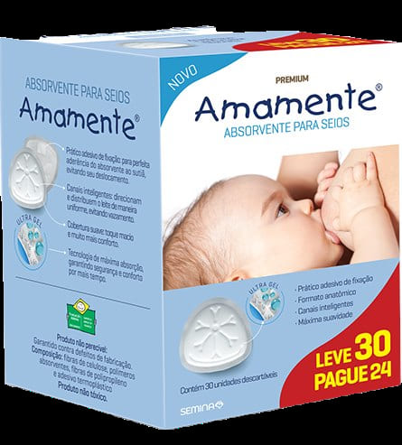 Absorvente para Seios Amamente 30 unidades